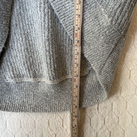 Hinge Open Front Mid Length Bell Sleeve Gray Cardigan Sz XS Front Hidden Pockets - Picture 5 of 10